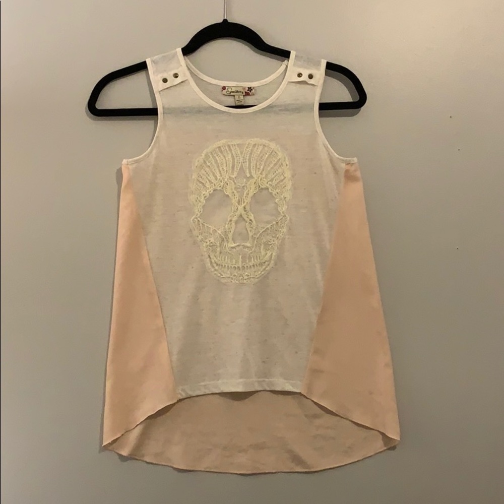 white and light pink skull